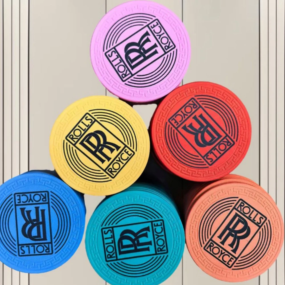 Double RR 43mm 12g Ceramic chips set with embossed pattern poker chip