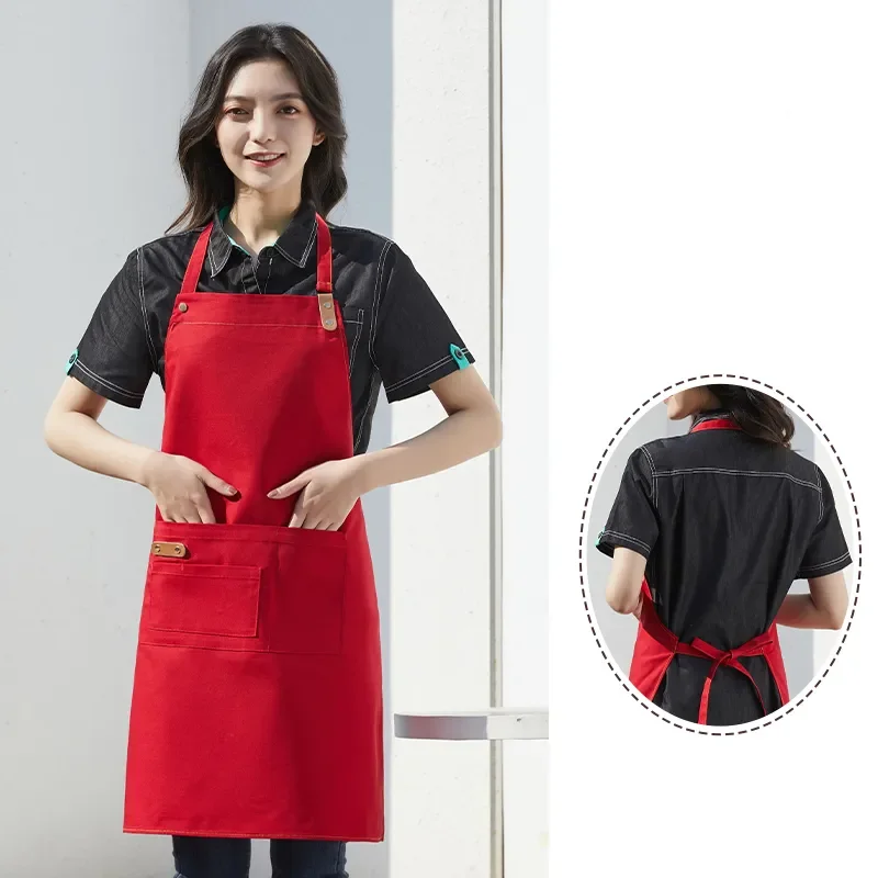 Factory direct unisex aprons custom logo waiter apron embroidered apron