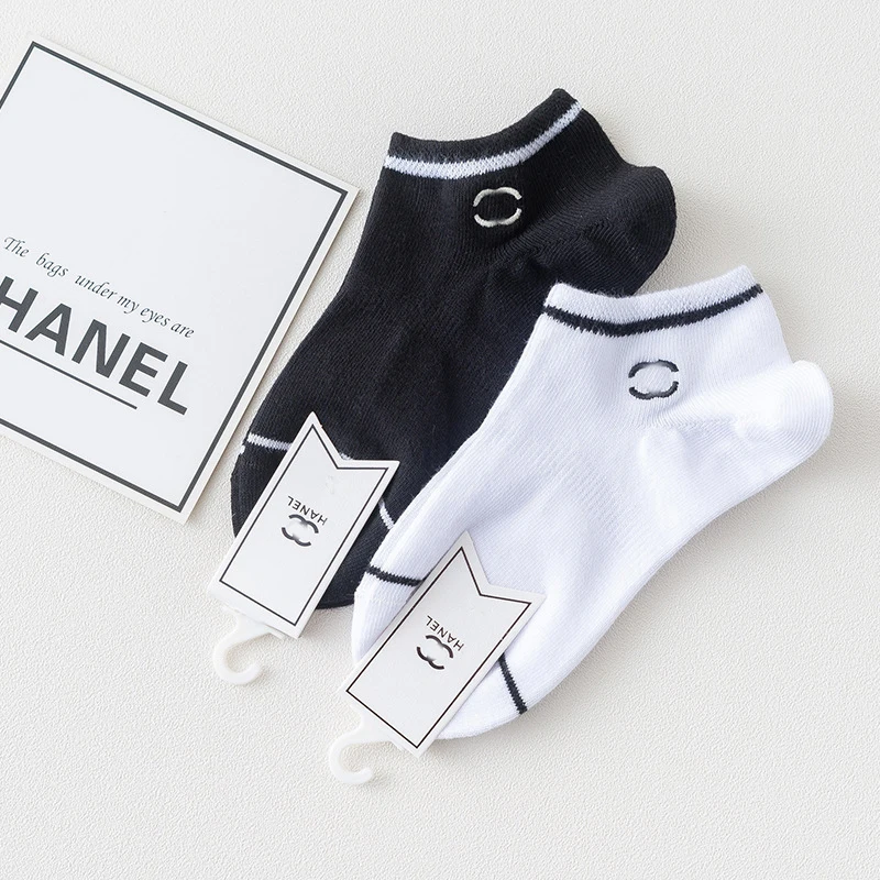 
CHANE* same design short socks embroidery CC letter ankle socks hip hop skateboard socks wholesale S1031 
