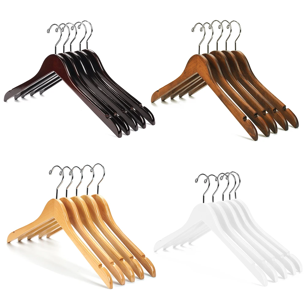 Wooden Hangers in Natural,White,Black,Cherry,Antique Color,Suit Clothes Hanger with Non Slip