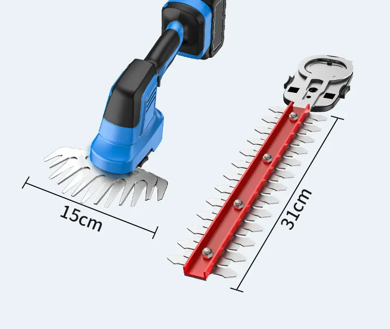 31cm hedge length 21V  Electric Cordless 2 in 1 Battery Bush Grass Shear Shrubbery Shrub Hedge Trimmer Mini Hedge Trimmer