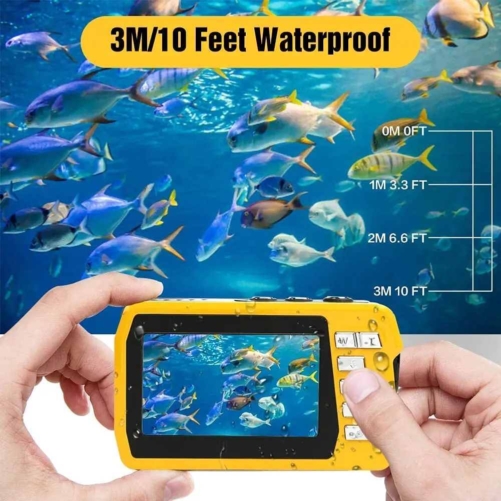4K HD Mini Digital Cameras Point and Shoot Digital Cameras for Kids Underwater Cameras