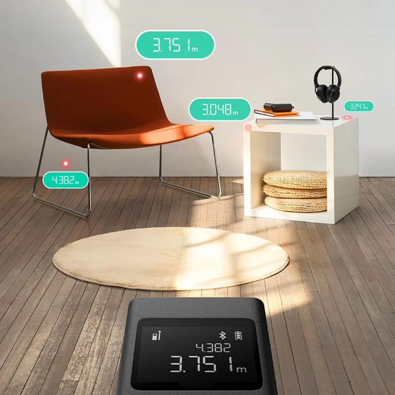 Xiaomi Mijia Smart Laser Rangefinder Max 40m Long LCD Real Scene Intelligent Measurement Work APP Mijia Smart Laser Rangefinder