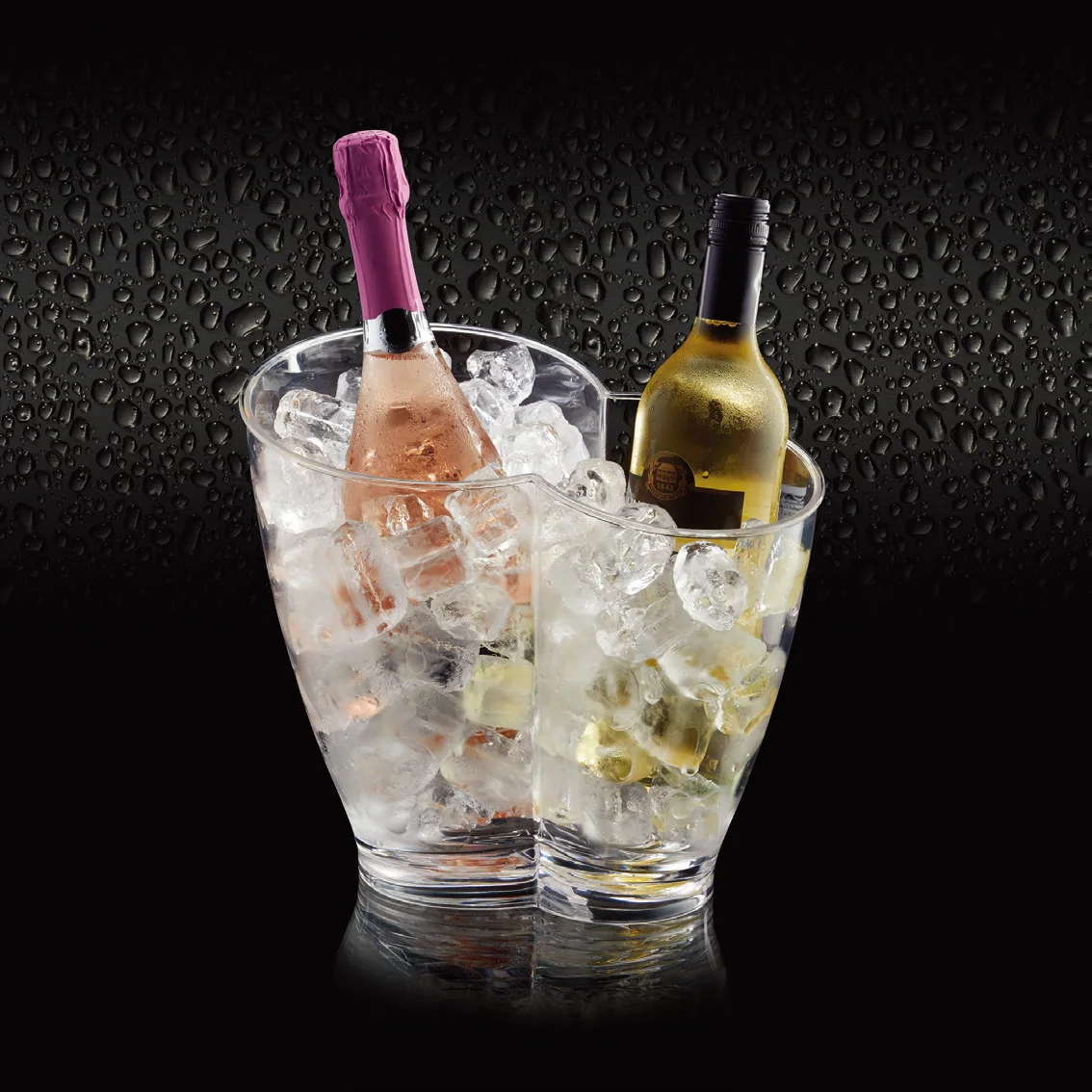 Portable Clear Wine Ice Bucket 2 Bottles Acrylic high quality Wine Chiller