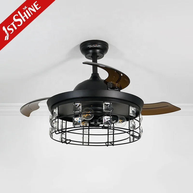 1stshine ceiling fan AC copper folding PC blades remote control ceiling fan with light