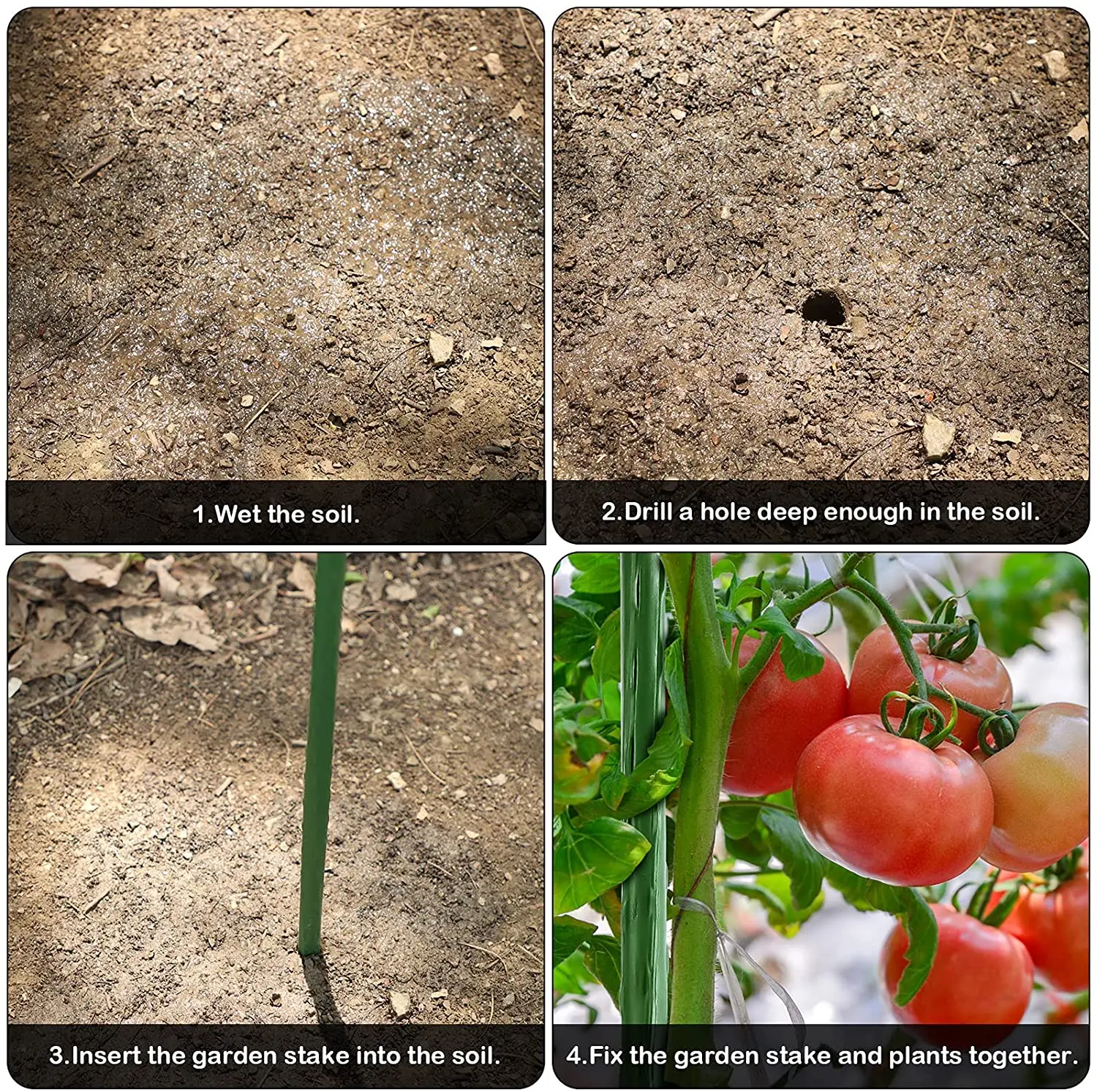 Garden Plant Climbing Stick Flower Support Stake Tomato Stand Plastic-Coated Steel Pole Agriculture Greenhouse Pillar