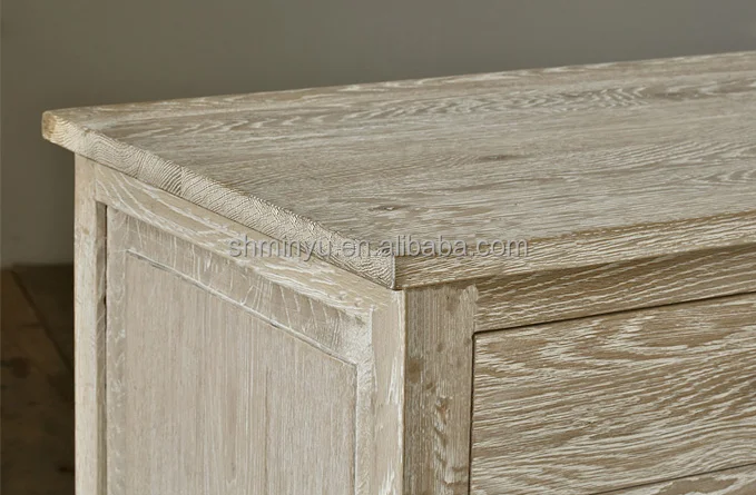 American style country solid wood oak 4-door sideboard Living room decorative cabinet