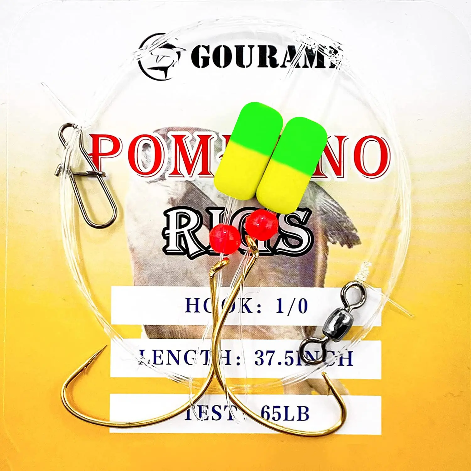 Поо 1/0 крючок для морской рыбалки Pompano Rigs двойные капли поплавок Флорида сома
