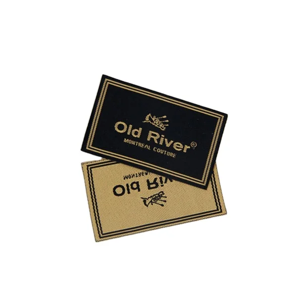 Custom brand name printed cotton label organic cotton cloth fabric ribbon satin care custom woven label for shoes