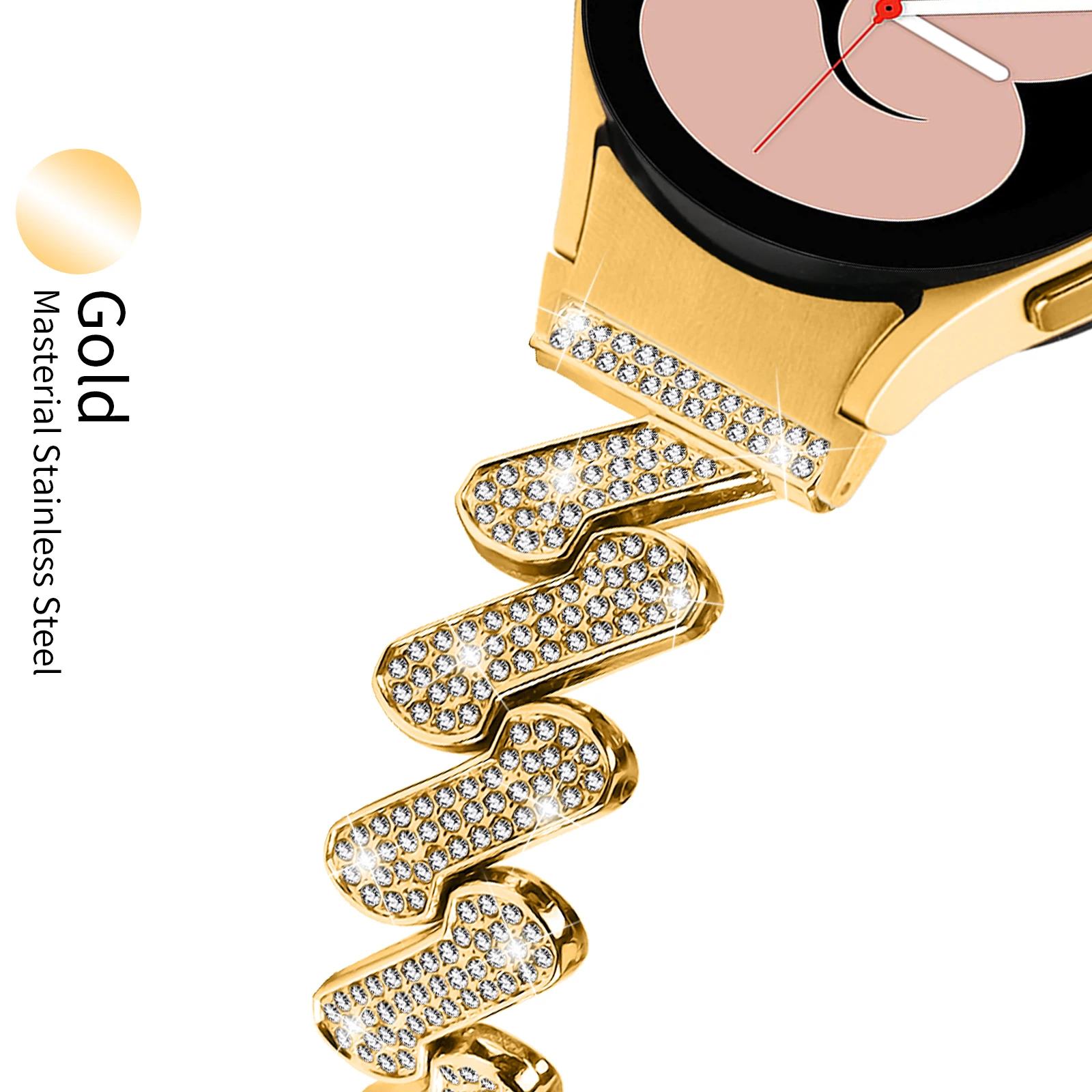 HMJ Wholesale 2023 high quality luxury stainless steel diamond smart watch chain band watch strap for google pixel watch 2 band