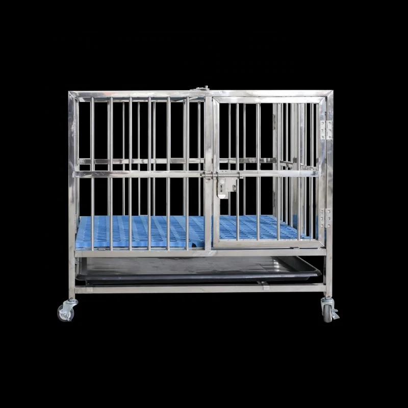 Full welded commercial veterinary stainless steel dog cage for small pet dog cat