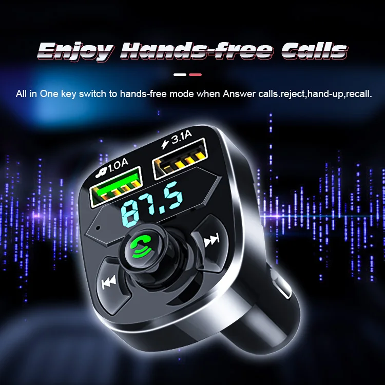 1626-1 автомобиля MP3 плеер 3A dual USB аудио музыки беспроводной громкой связи Bluetooth гарнитура для BT синий зуб комплект получать свободные руки fm передатчик Автомобильный mp3 зарядное