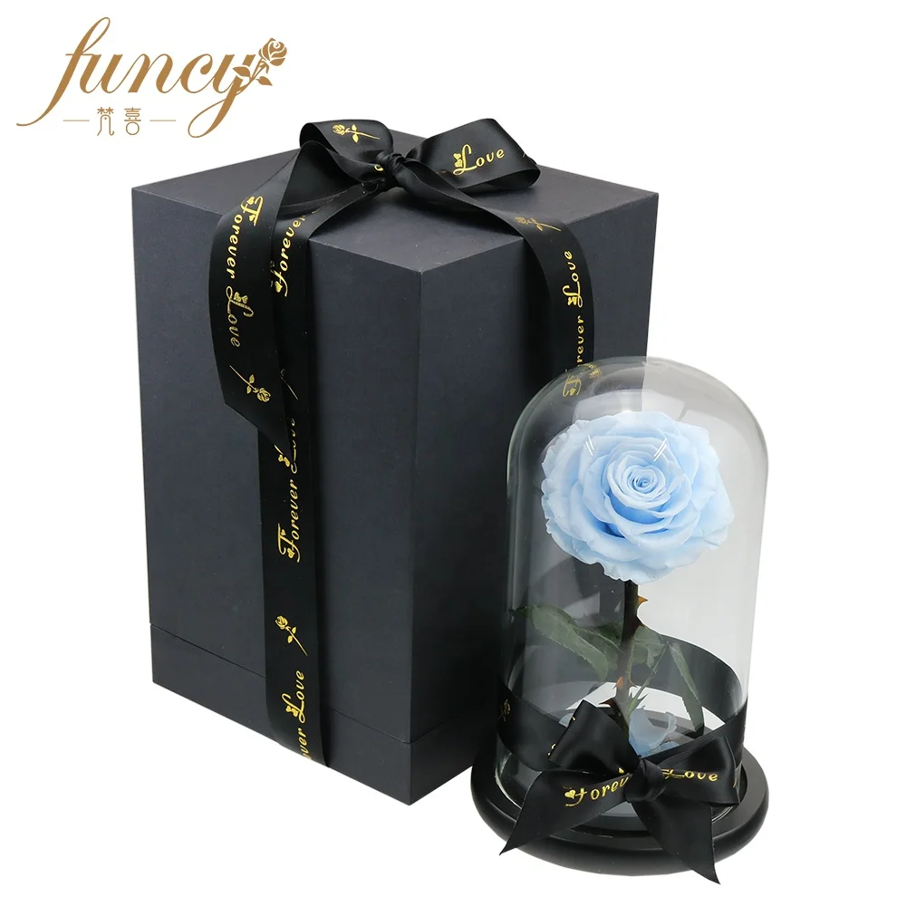 New Product Ideas Luxury Gift Sets Valentine Wedding Favors Eternal Forever Flower Preserved Rose in Glass Dome