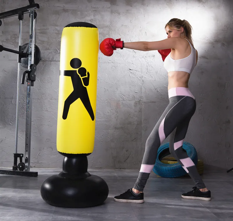 2021 Hot new style custom designed inflatable not - down cup toy inflatable sandbag for children boxing training