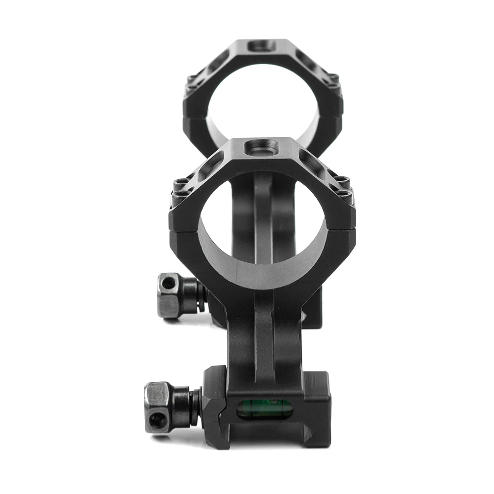 AR15 M4 M16 Extend Dual Ring Defense Rifle Optical Scope Mount 1 Inch /30mm Picatinny Weaver Rail with Bubble Level