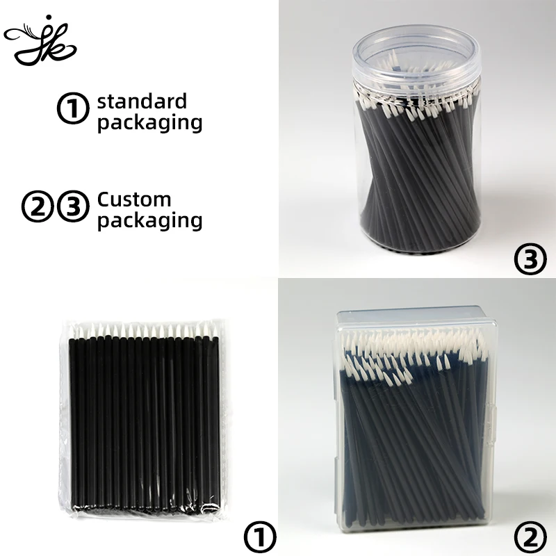 Nylon Liner Custom Logo Wand Applicator Tip Gel Elbowed Lip Disposable Eyeliner Brush