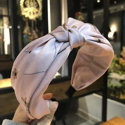 2022 fashion two-color cheap ladies hair band flower wide cross woman knot head bands