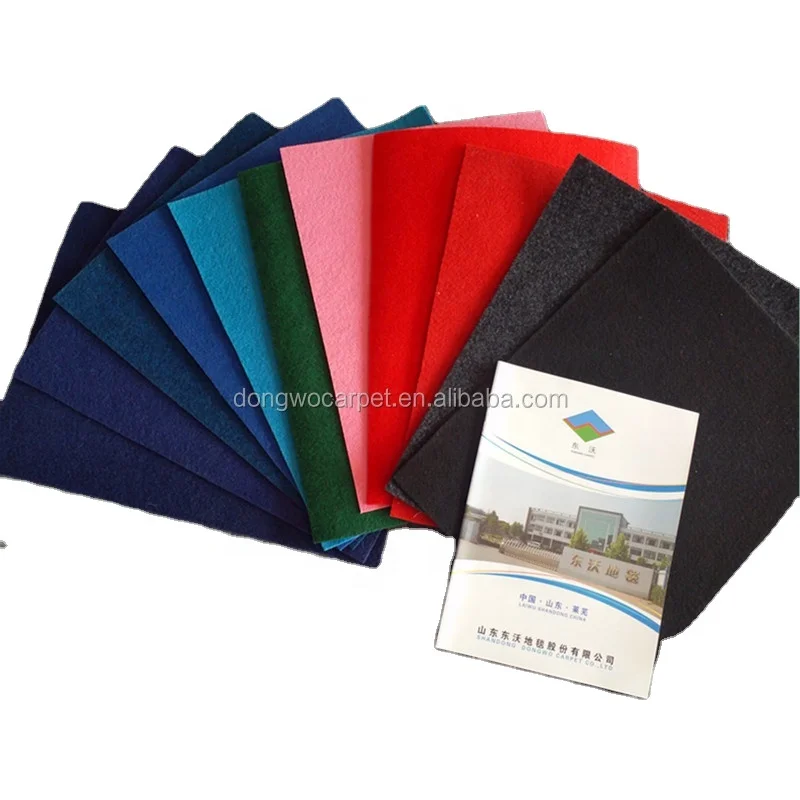 Green Color Plain Surface Needle Punch Exhibition Carpet Roll For Decoration