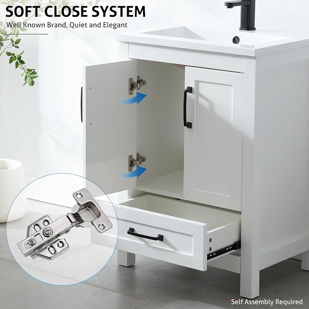 24 inch MDF Wooden 3 color Freestanding Floor Mount Modern Luxury Waterproof Bathroom Storage Cabinets