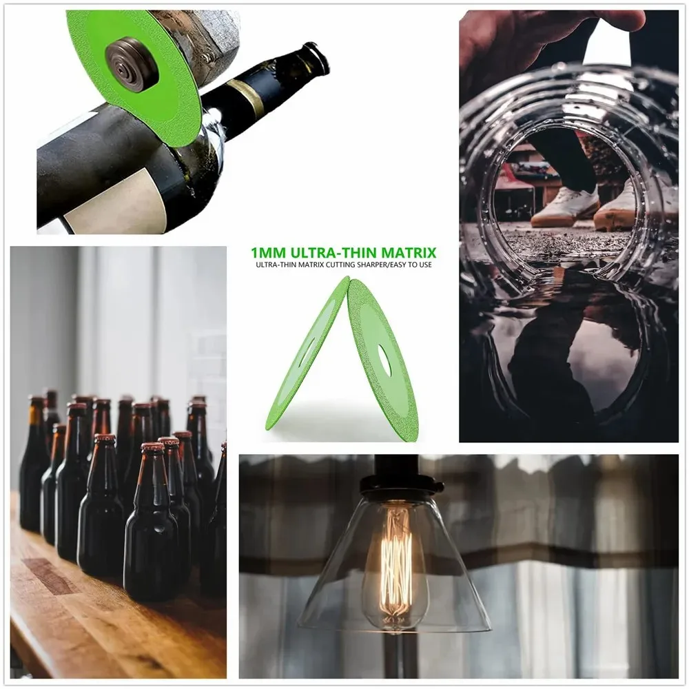Glass Cutting Disc 100/115/125*22.23mm Ultra-thin Saw Blade Diamond Jade Wine Bottle Ceramic Polish Angle Grinder Machine