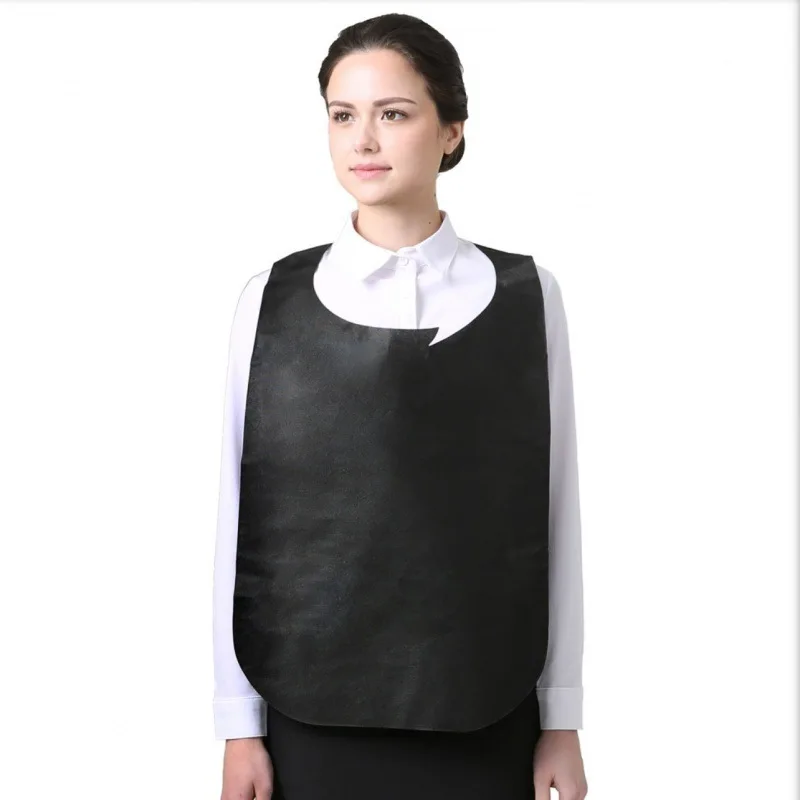 cheap Custom restaurant logo printed white non woven disposable apron bulk