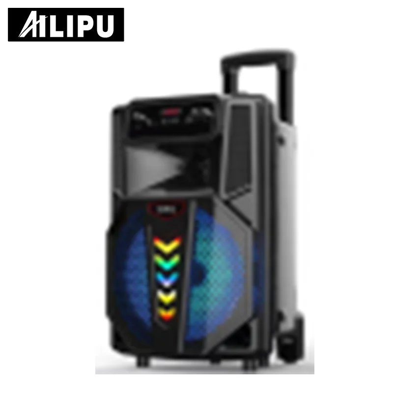 Ailipu 12 inch high quality best cheap wireless portable LED light  60W DJ sound wireless  home theatre systems trolley speaker
