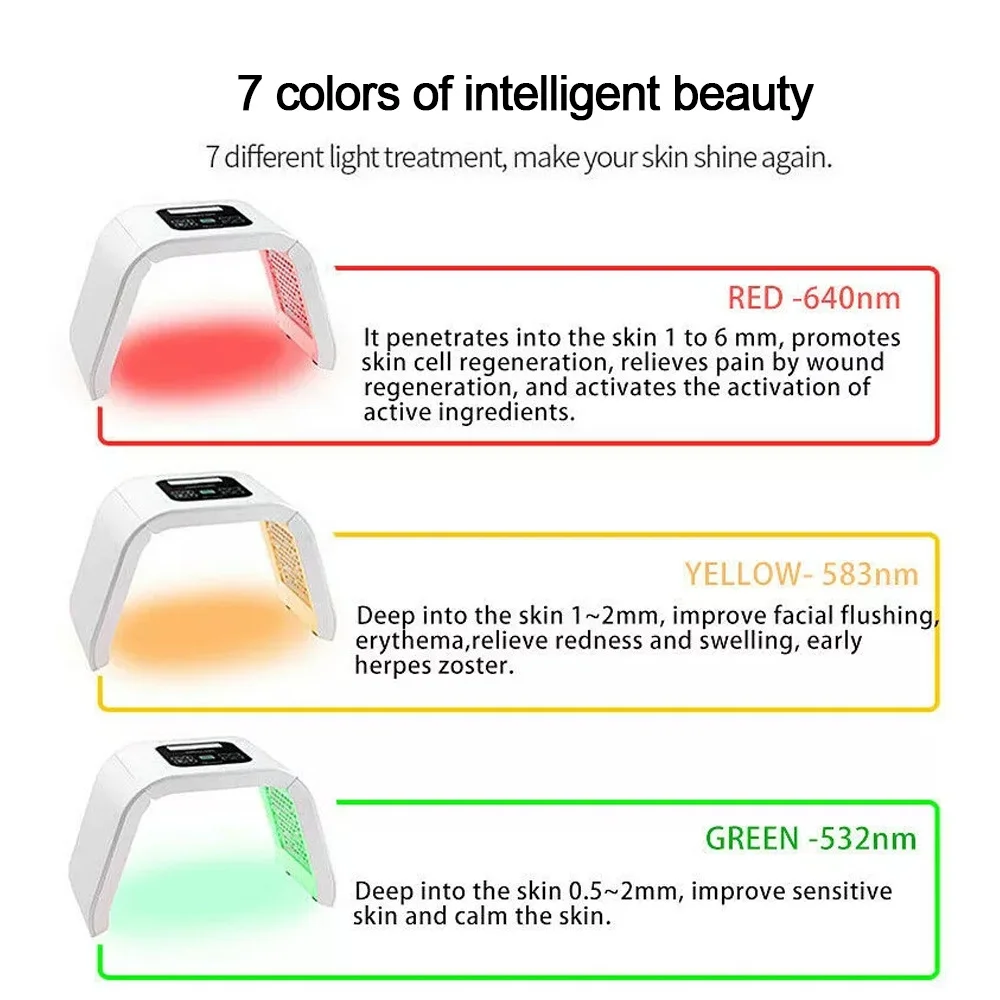 Spa Led Lamp With Mist Spray Skin Care Water Mist Spray Facial  Colorful Led Light Therapy Skin Rejuvenation Machine