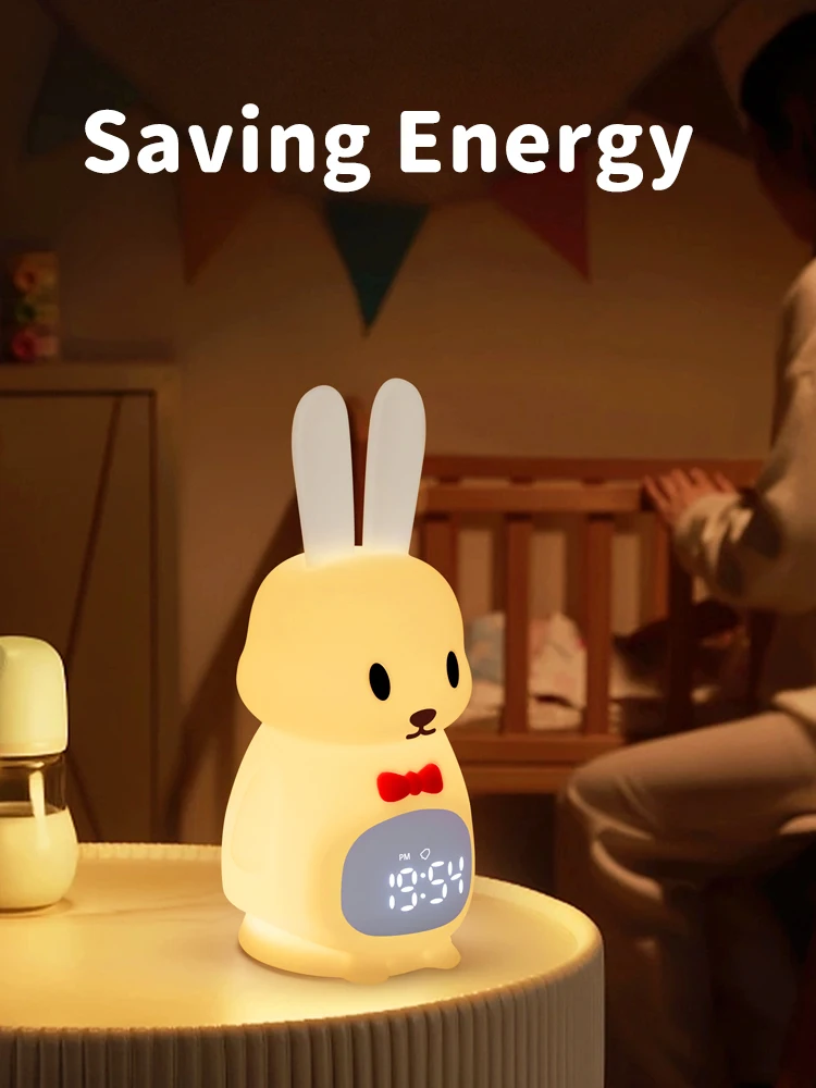 Cute Portable Led Rabbit Silicone Sleep Trainer For Baby Kid Bed Room  Rechargeable