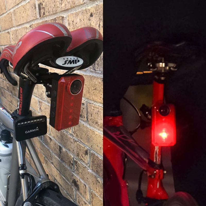 HD 12MP Bicycle Rear View Camera LED Tail Light WiFi Night View Mountain Bike Camera Waterproof Steel Construction Power Battery