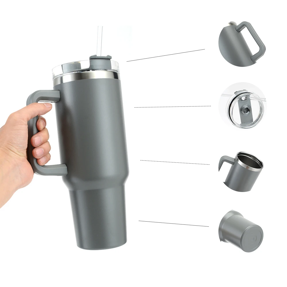 1200ml 40oz Good Quality Stainless Steel Double Walled Coffee Mug Tumbler Cups with Handle