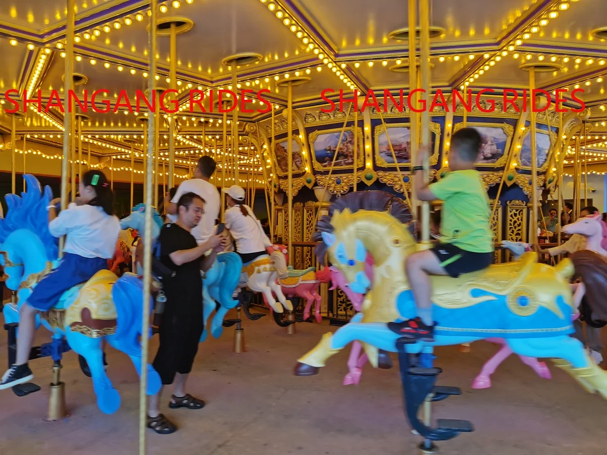 
Most popular kids amusement equipment rides luxury merry go round carousel for sale 