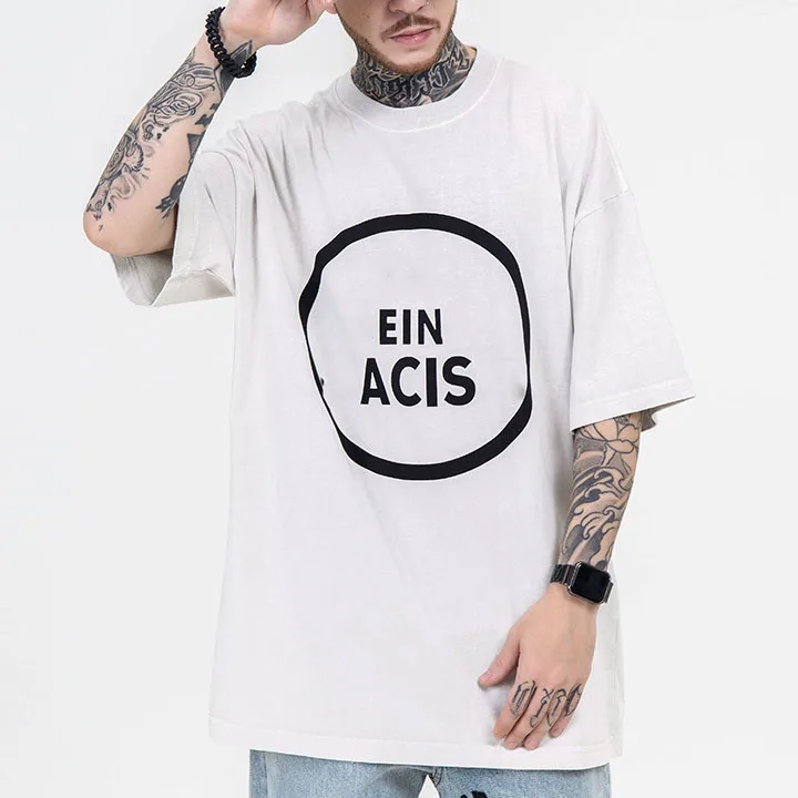 Wholesale bulk logo letters print factory stock white crewneck t shirt for men