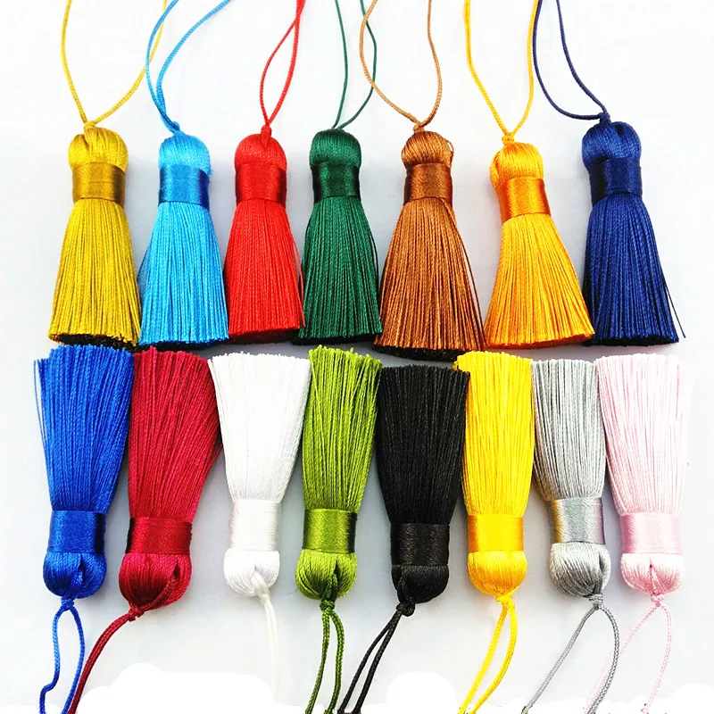 5CM Short Fat Fringe Tassel Curtains Cord Polyester tassel Cellphone Earrings Tassel  Bag DIY Jewelry Accessories