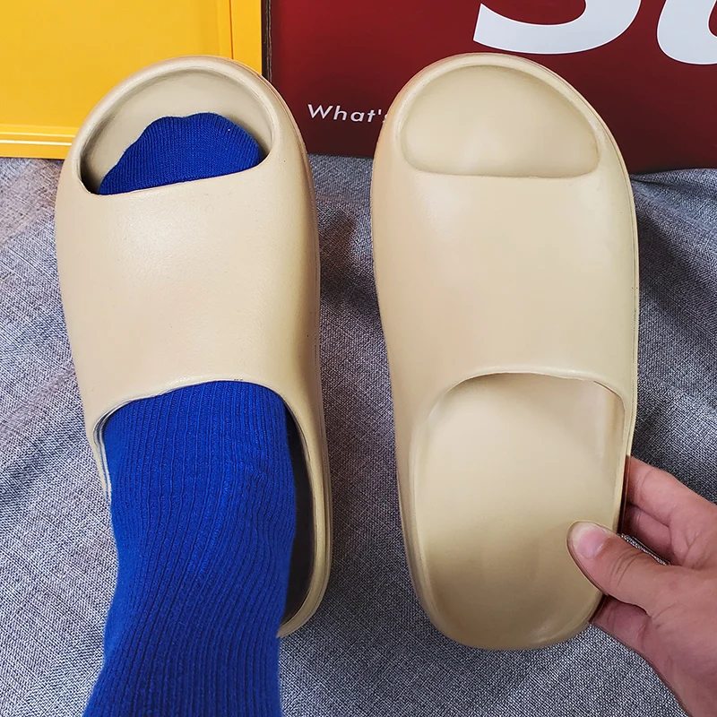  Оптовая продажа розовые и красные слайды Yeezy унисекс мужские женские слипоны на плоской подошве для дома пляжные тапочки