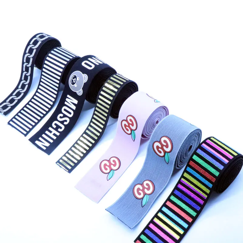 
Пользовательская биоразлагаемая переработанная плоская жаккардовая панель, эластичная лента 