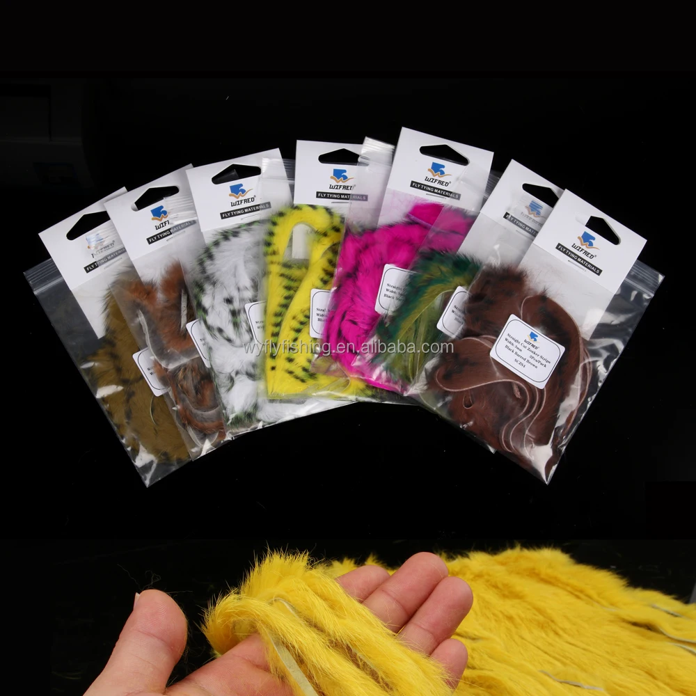 3strips/pack rabbit zonker strip 3mm straight cut rabbit fur narrow zonker pelt trout fishing streamer lure fly tying materials