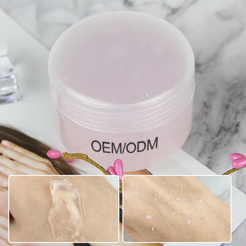 Custom No Logo Face Nursing Exfoliator Gel Rose Exfoliating Scrub Cream Adults Private Label Cosmetics Facial Cleansing Female