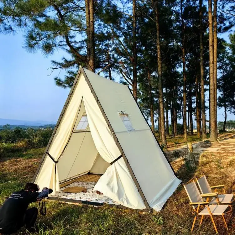 Light Luxury Outdoor Herringbone Tent Fashionable and Easy to Build Sun-Proof High-Quality Tent