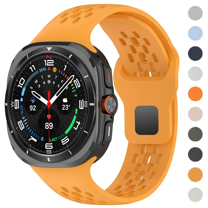 Soft Breathable Silicone Band for Samsung Galaxy Watch 7 Ultra 47mm Sports Loop Strap No Gaps Bracelet for GALAXY 7 ULTRA 47MM