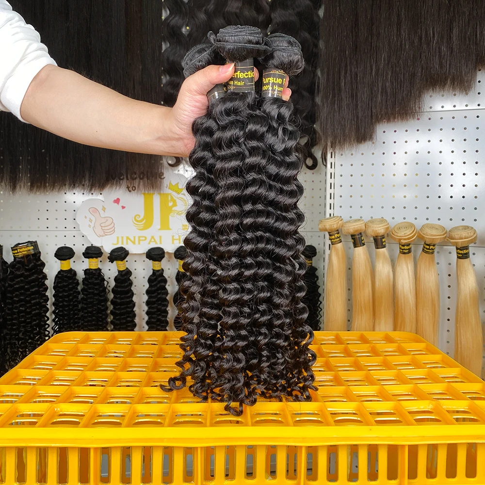 JP Hair 100% Human Hair Deep Wave Virgin Remy Hair,wholesale cuticle aligned hair,double drawn virgin hair