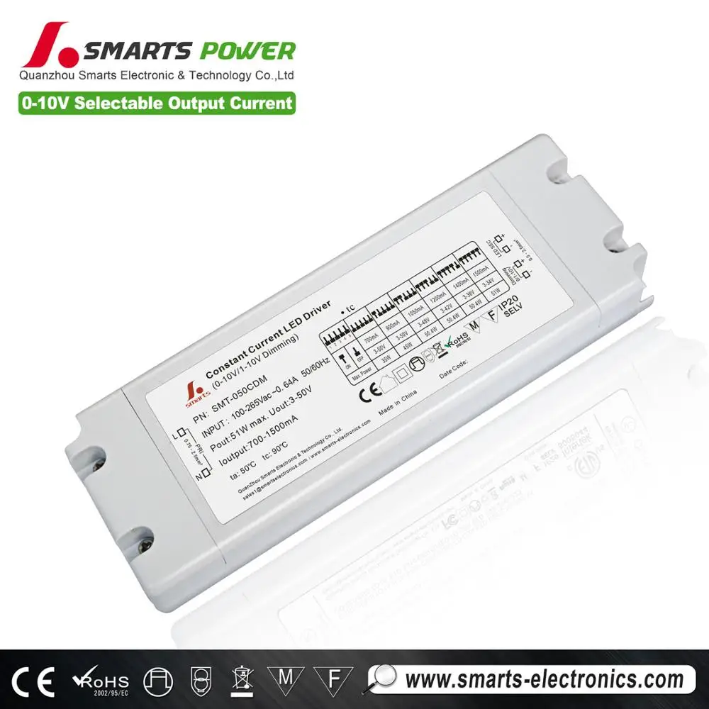 20w 0-10v/pwm dimming constant current led driver with flicker free