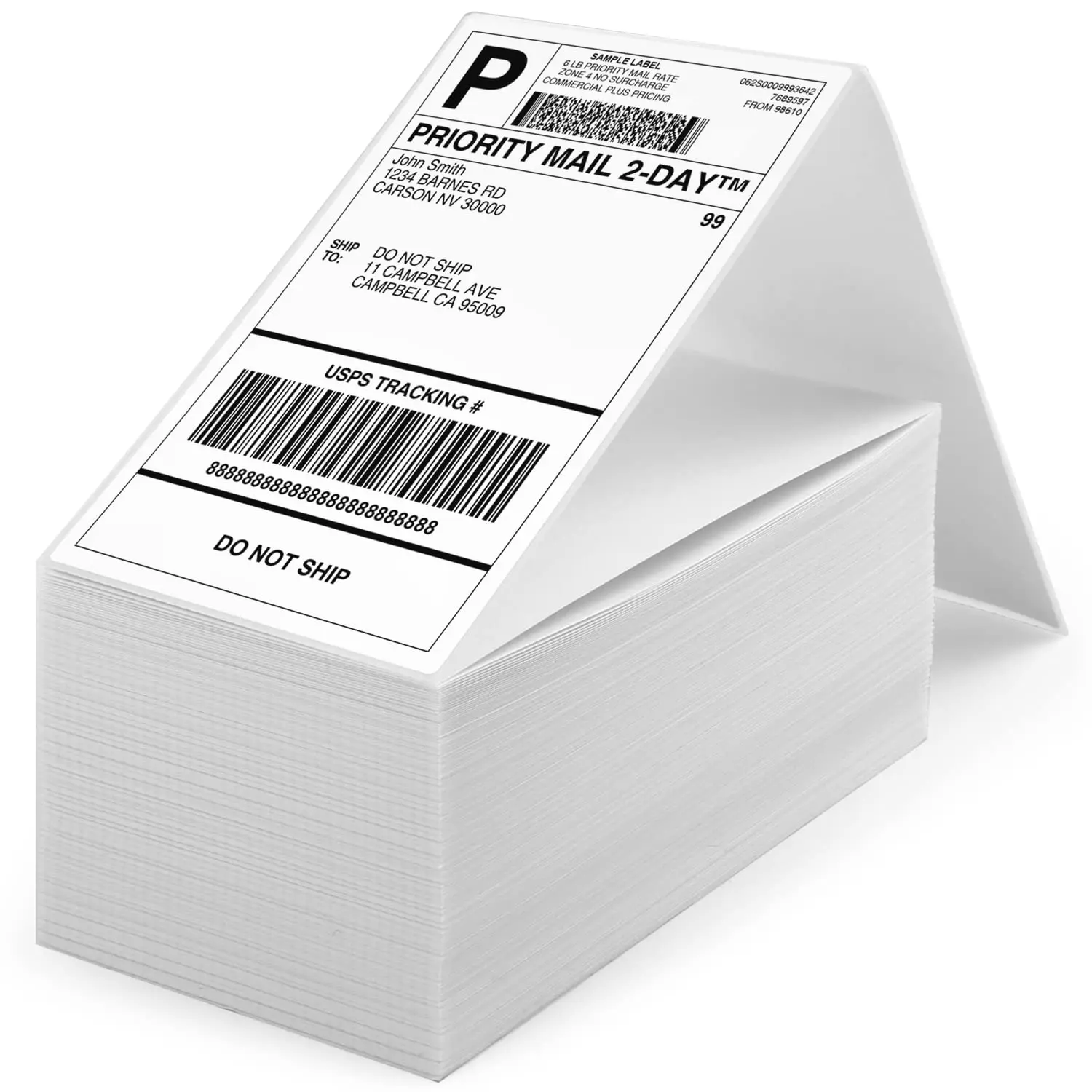 Hot Sales 100*100MM(500pcs per Stack) Thermal Sticker Adhesive Paper Waterproof Package Label Blank Tag Perforated Sticker