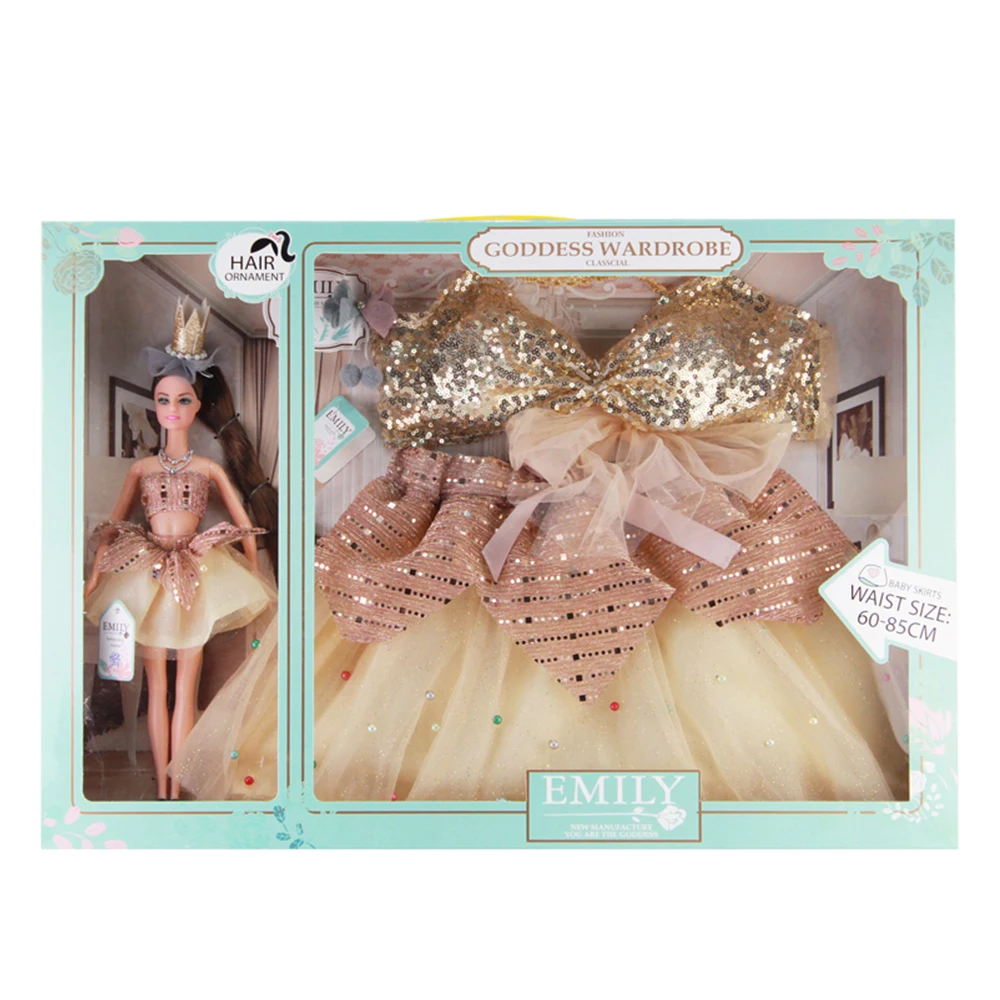 New Design 11.5 Inch Fashion Doll Toys With Real Beautiful Dress For Kids To Wear Realistic Baby American Doll Set