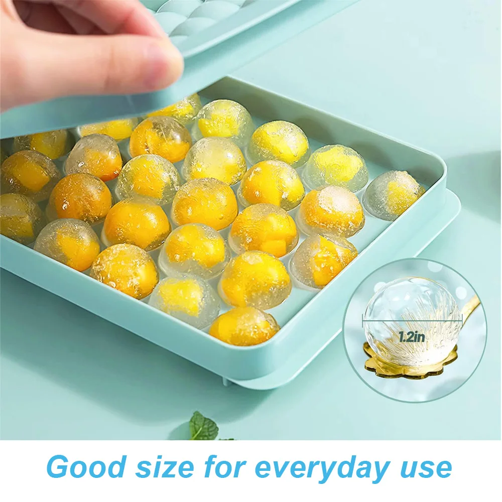 ice ball maker mold ice moulds round ice cubes trays with lid and bin for beers for freezer stackable
