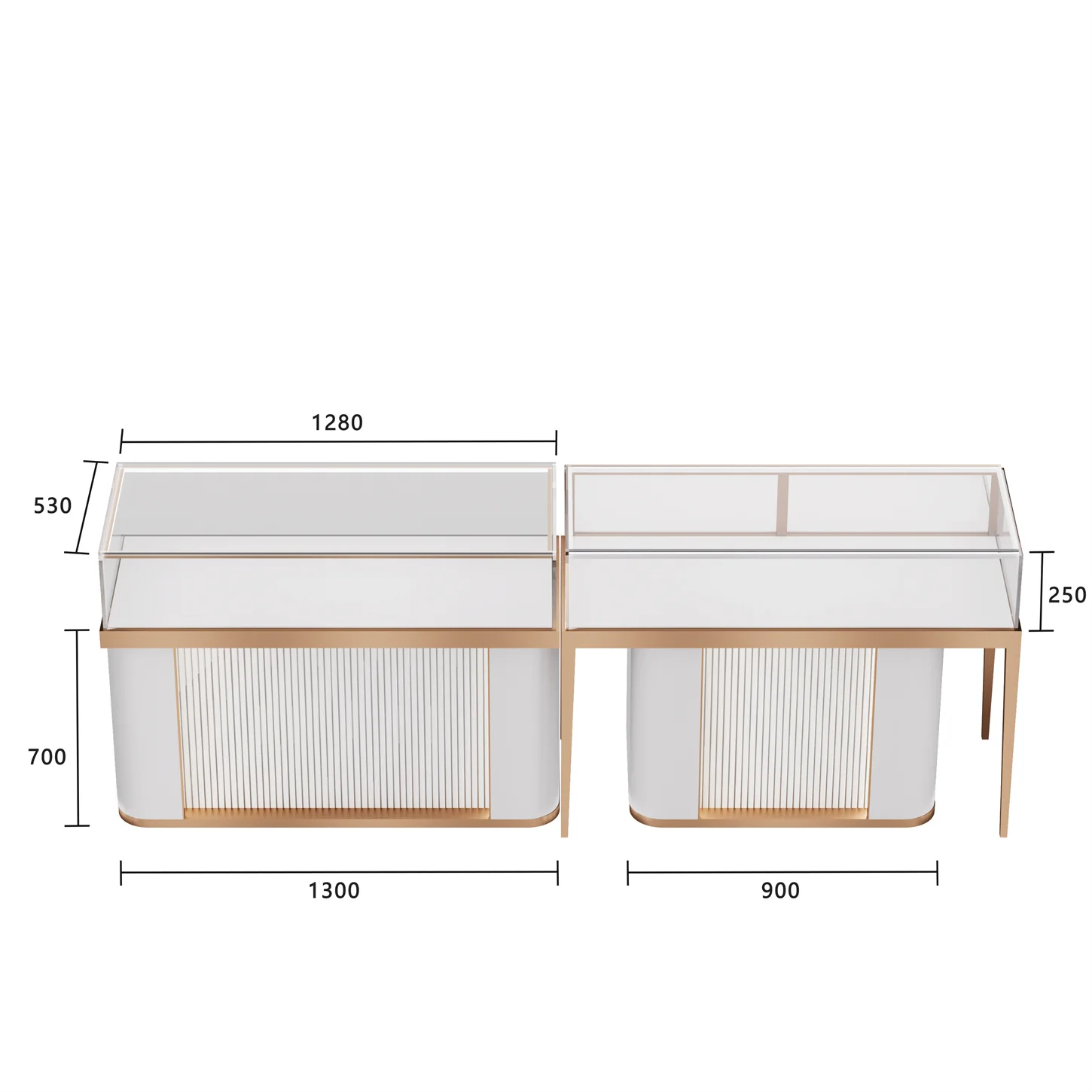 Glass jewelry display showcase cabinet custom logo jewelry luxury display jewelry showcase with lock support OEM / ODM