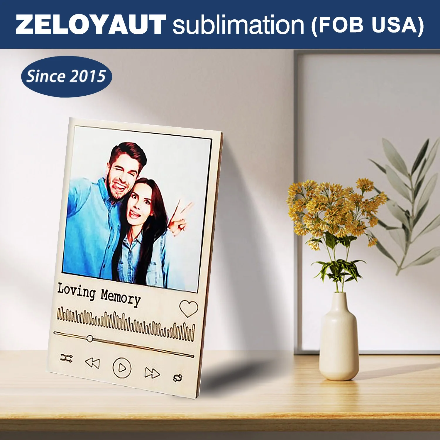 ZELOYAUT wholesale Sublimation blank DIY New Fashion Customized MDF Photo Frame Blanks 2024 for Home Office Villa Apartment