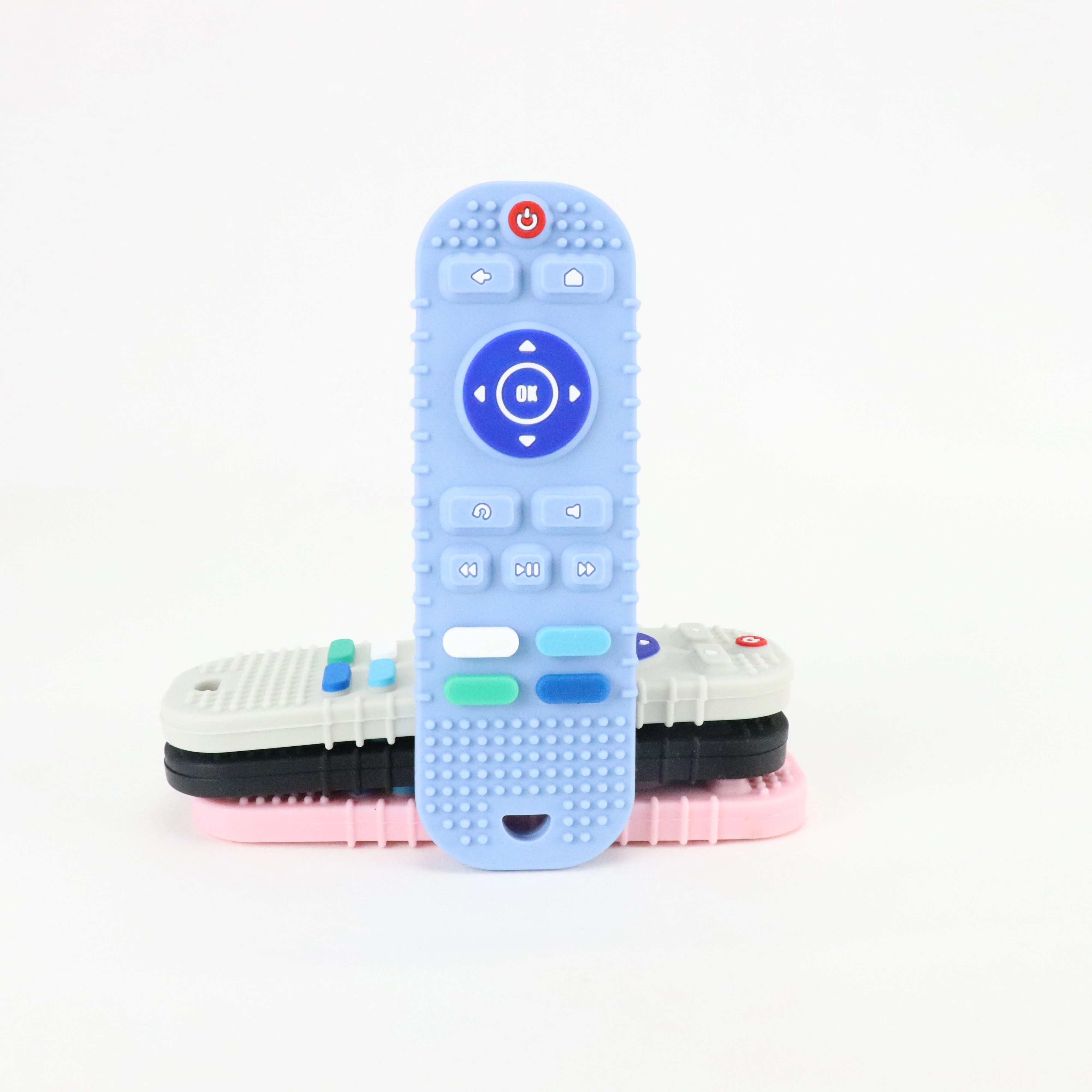 Hot Selling Wholesale Remote Control Shape Silicone Soft-Textured Baby Teether Toys