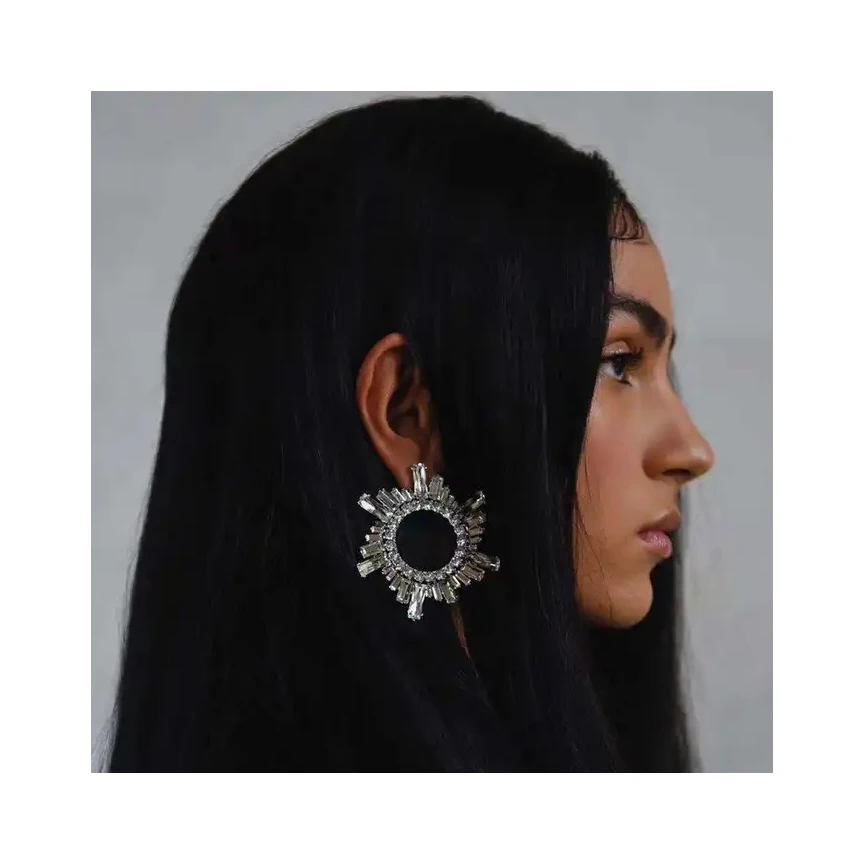 2023 Summer Hoop Earring For Women Statement Rhinestone Hoop Earring