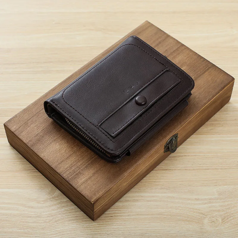 RU High Quality PU Leather Holder Man Passport Portable Classic Multifunctional Card Wallets for Men