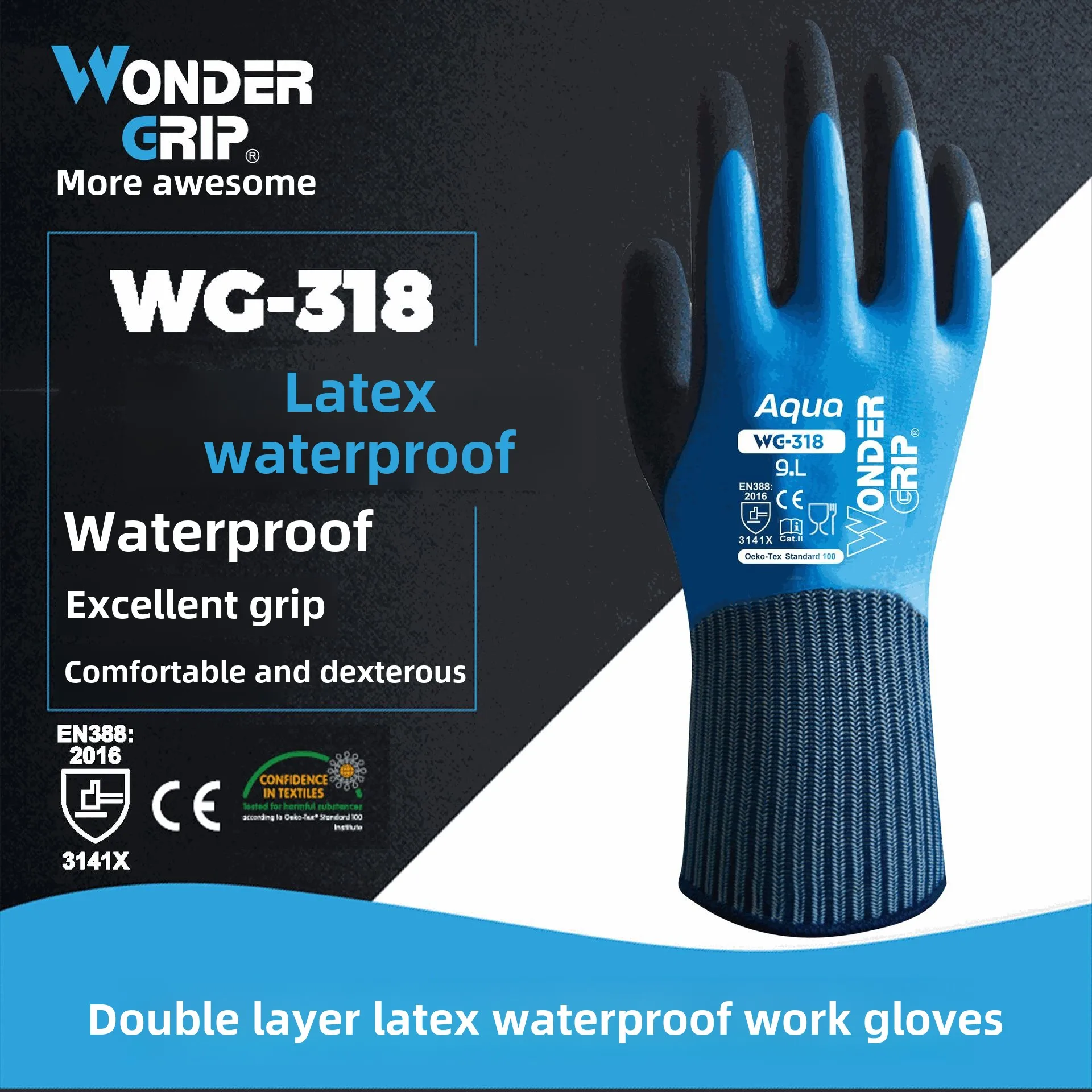 13 gauge CE 2131 Winter Gloves Waterproof Non-Slip Wear-Resistant Puncture-Proof Anti-Cut Labor Protection Aquatic Fishing